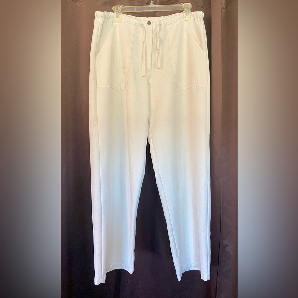 La Cabana White Elastic Waist Wide Pants